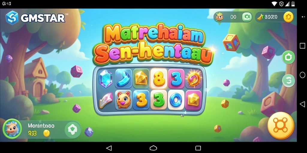 Tampilan gameplay seru dari GMSTAR dengan elemen Match-3.
