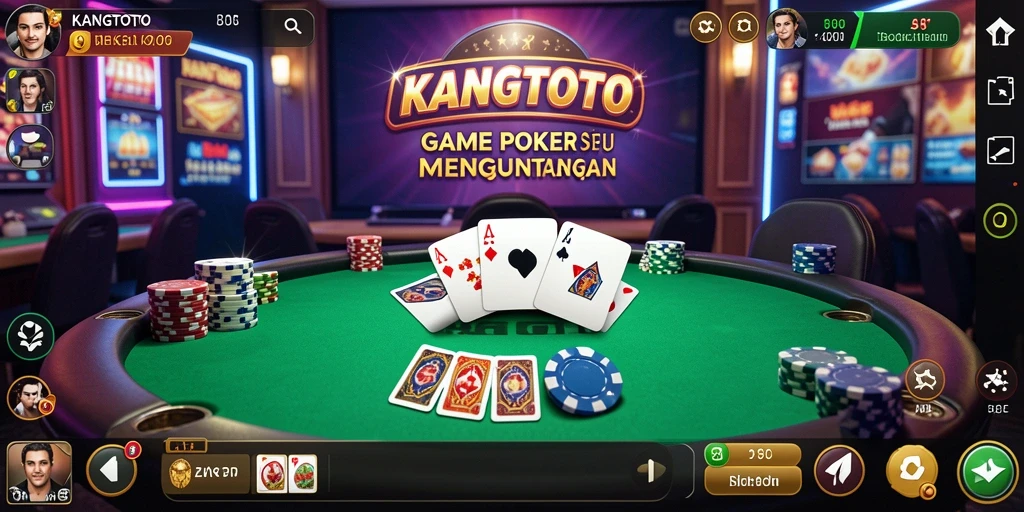 Tampilan gameplay seru KANGTOTO menunjukkan aksi poker yang mendebarkan.