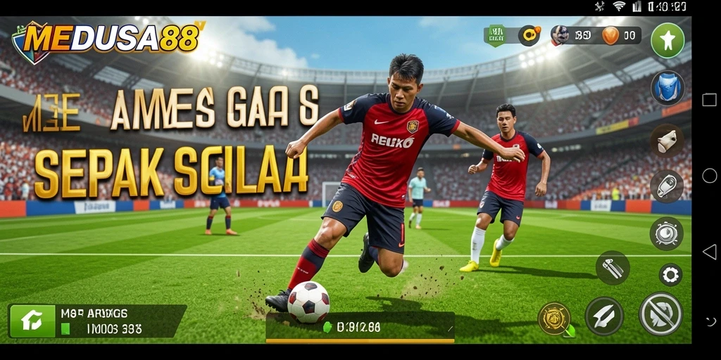 Tampilan gameplay <strong>MEDUSA88</strong> yang menarik dan penuh aksi sepak bola.