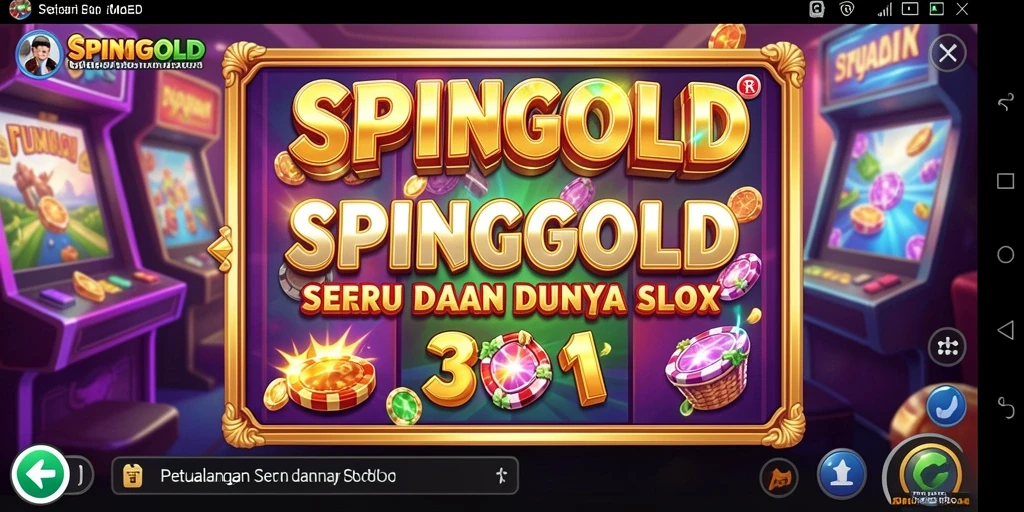 Tampilan gameplay SPINGOLD yang menegangkan dan penuh warna.
